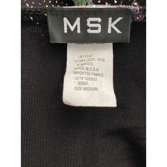 VTG NWT MSK Faux Wrap Black Blouse Floral Glitter ,Whimsigoth, Fairy Grunge Sz M - Picture 3 of 6